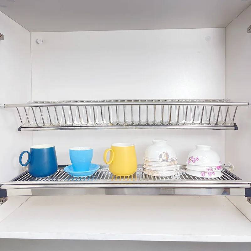 ISO kitchen stainless steel dish rack, kitchen wall dish rack of Guangzhou manufacturer