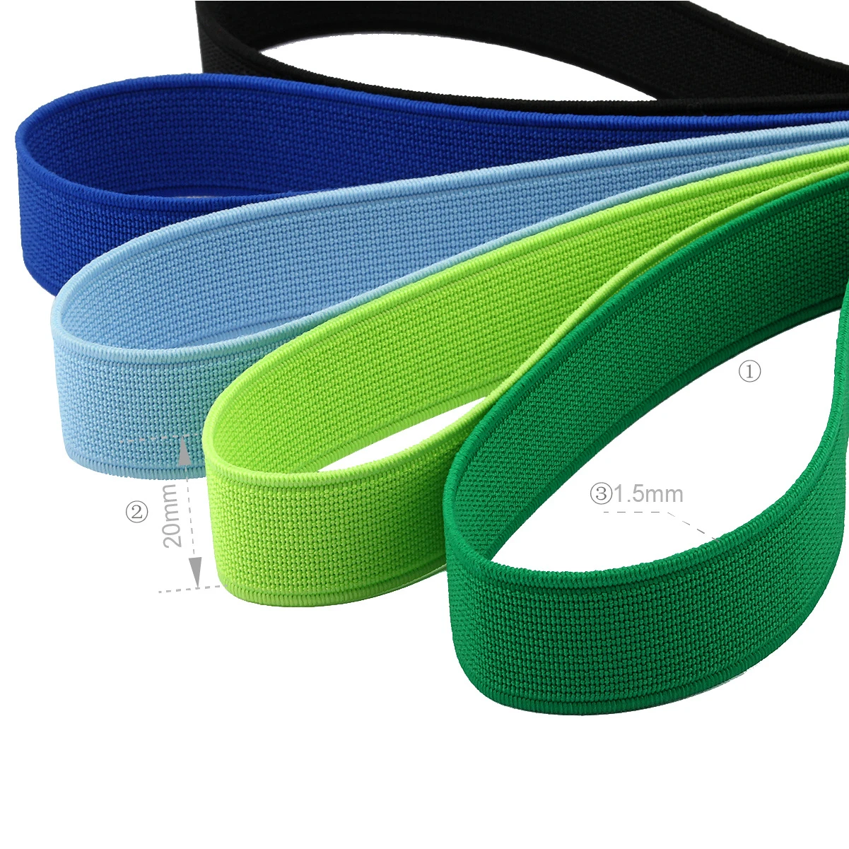 Wholesale Elastic Webbing, Multi Colors Thicken Version Knitted Power Webbing Band