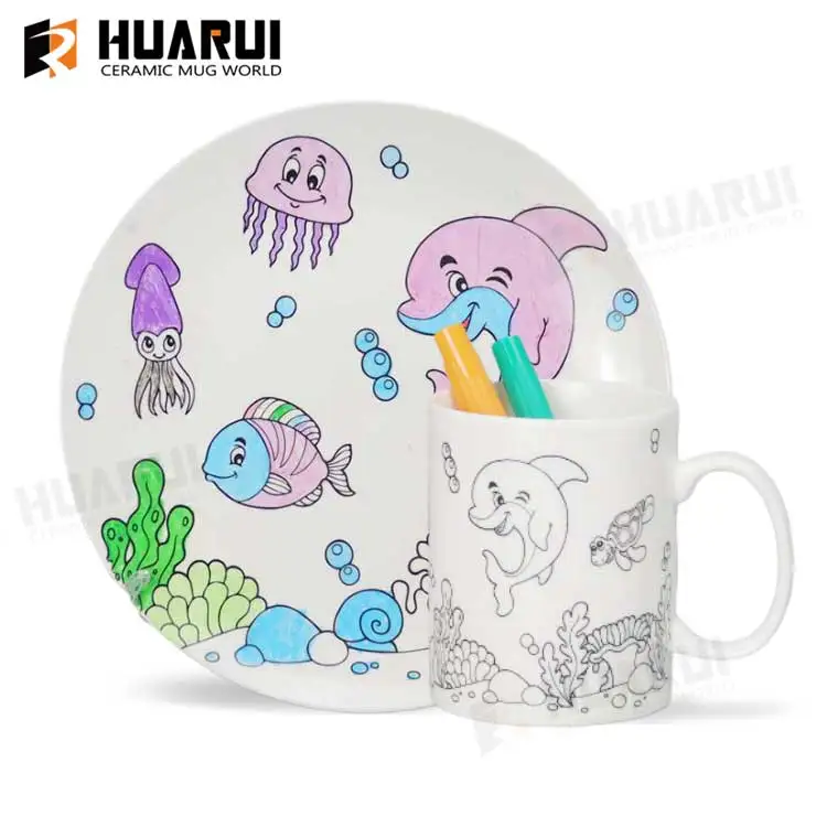Paint Your Own DIY Coffee Ceramic Mug Painting Kit for KidsCraft Cup Hand Painted Mug