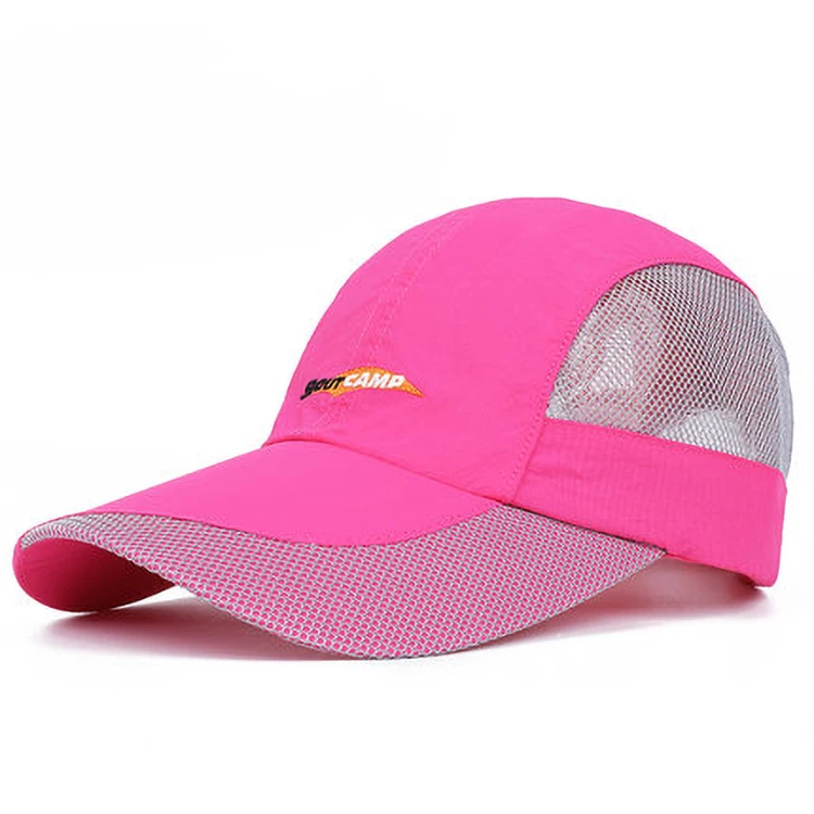 
Outdoor Men Gray Quick-Dry Polyester Sport Hat Summer Running Baseball Cap 