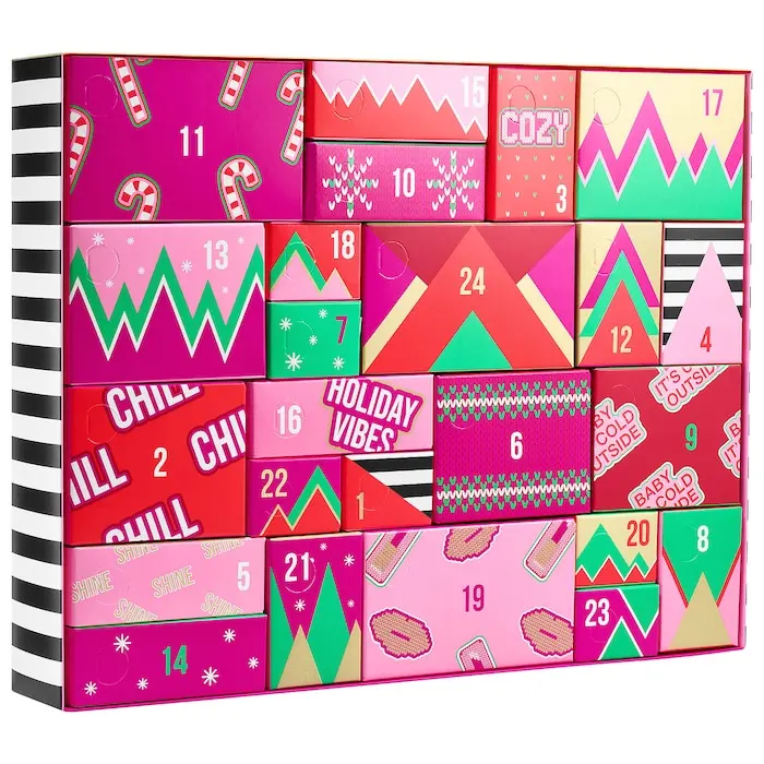 Custom Paper Gift Box Advent Calendar Bag Candy Package Bath Bomb Advent Calendar For Cosmetic Makeup