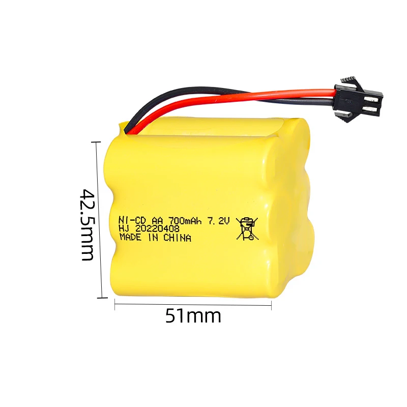 Factory rechargeable cell nicd AA 700mAh 7.2V kids toy truck vehicle car toys battery for motorcycle