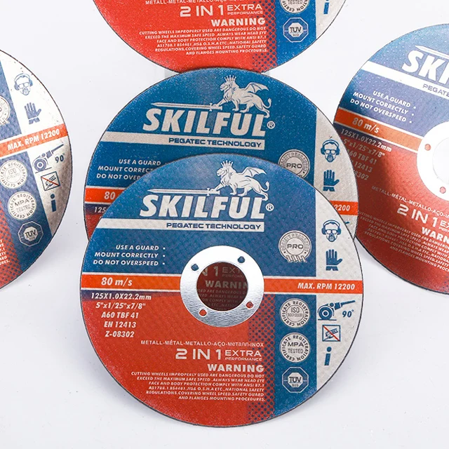 SKILFUL 5 Inch 125x1x22.2mm High Speed Cutting Wheel Abrasives Metal Grinding Discs