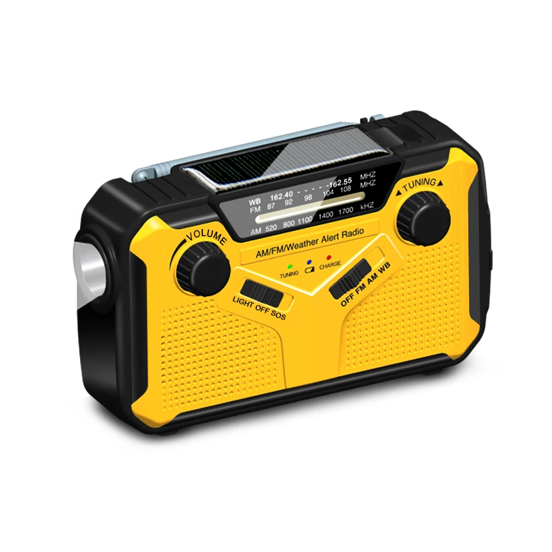 Emergency Solar power Hand Crank AM FM NOAA Radio/Flashlight dynamo Portable mini walkman Radio