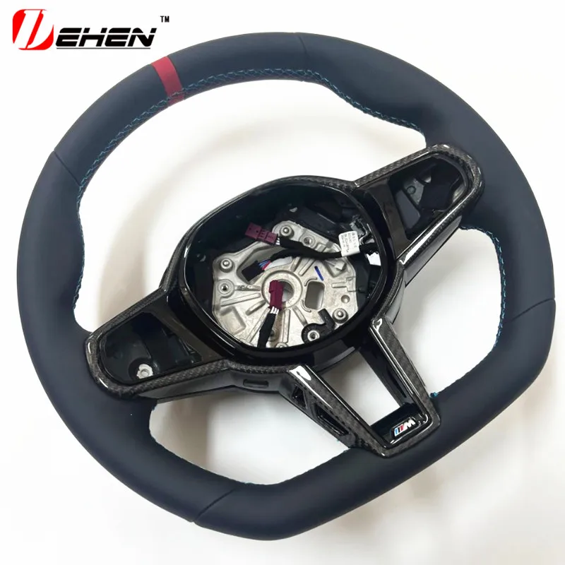 For BMW 1 2 3 4 5 6 7 8 series G20 G26 G30 G32 G05 G29 G11 G14 G15 F40  Old Upgrade New M4 Leather Carbon Fiber Steering Wheel