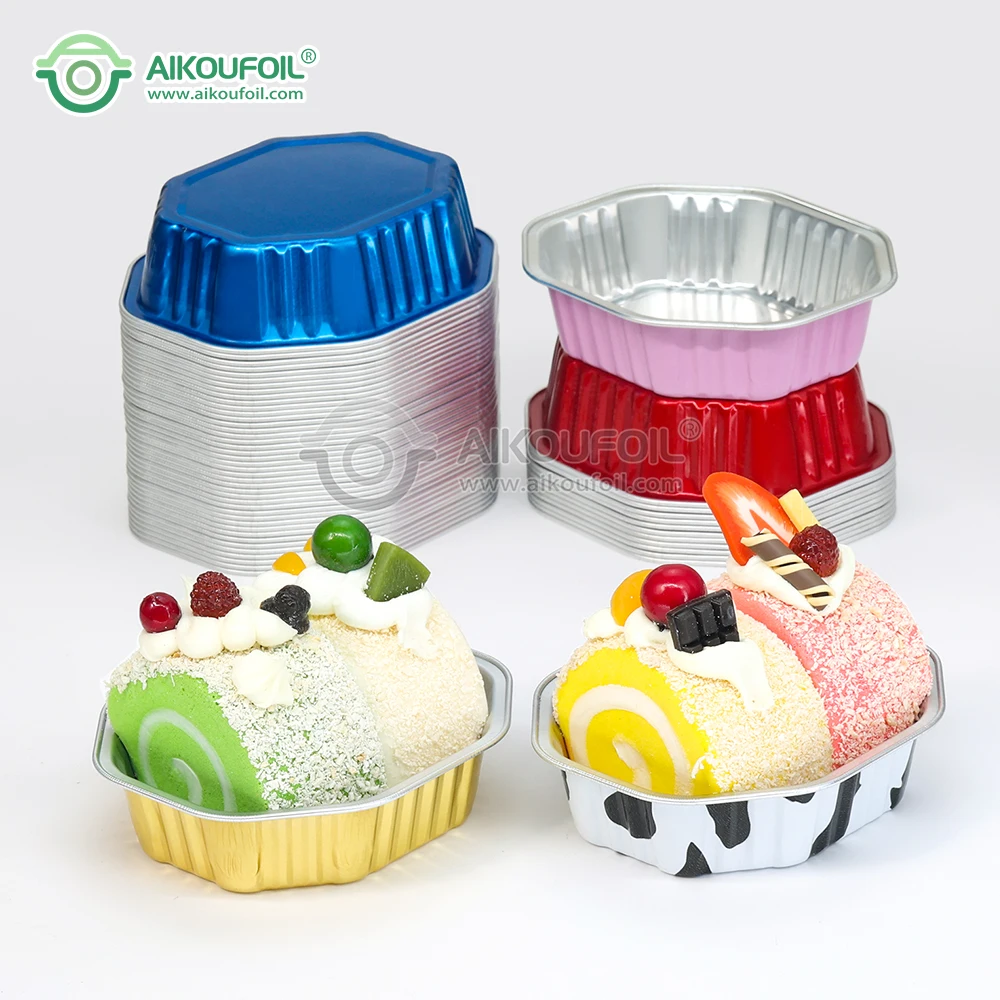 Gold foil cake tray disposable loaf tins accessories Aluminum baking mold loaf bread baking pan foil cake cup