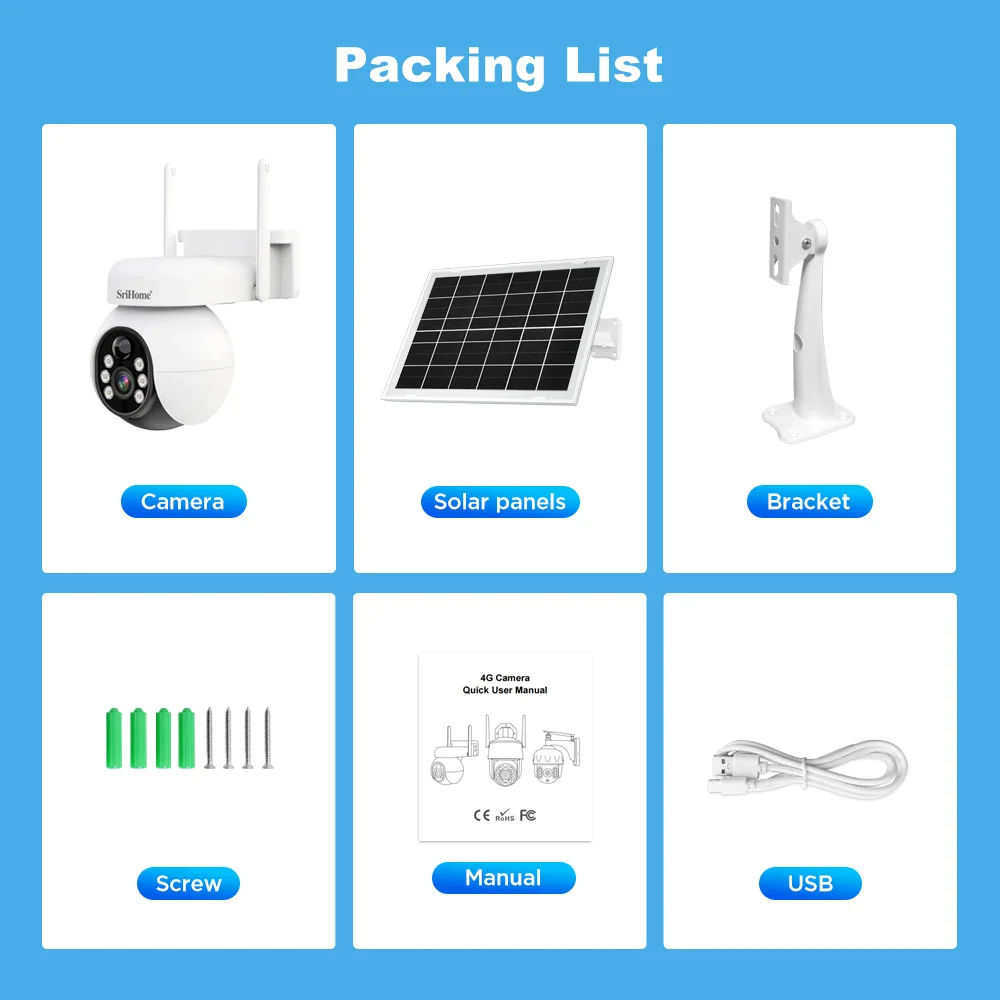 South America 4G Outdoor Solar PTZ Camera With Sim Card 4MP Solar Camera With PIR Human Detection Full Color Night Vision Camera