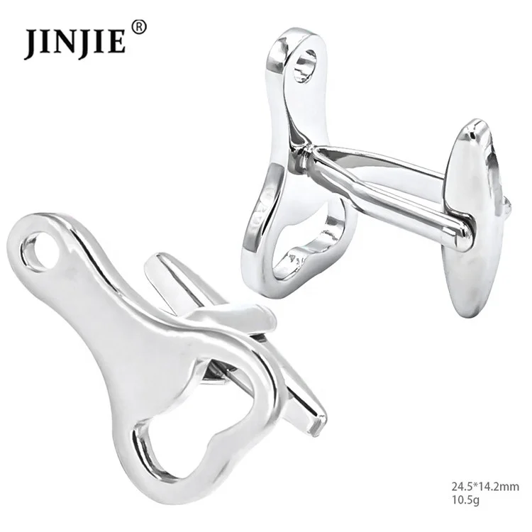 Ready to ship  fashion funny  beer opener style French button cufflinks for men shirt wholesale