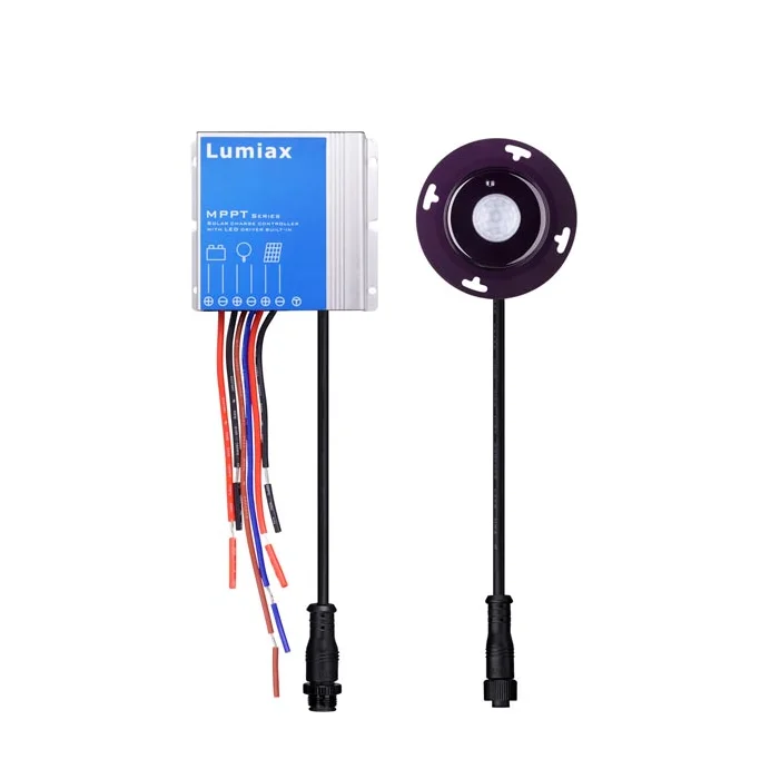 8A 12V Lithium battery mppt boost solar charge controller with PIR motion sensor