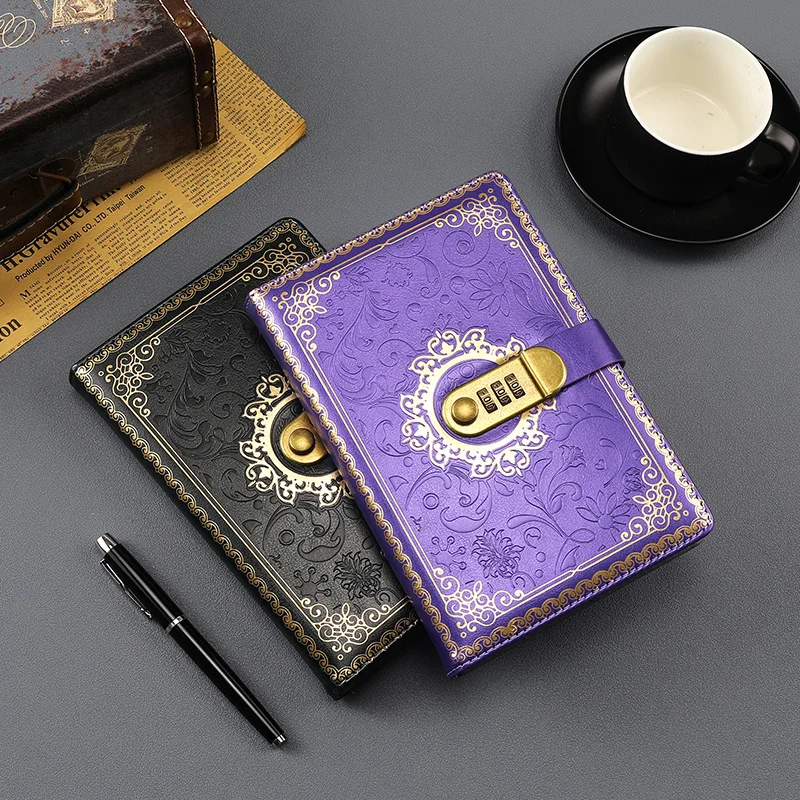 Wholesale Custom A5 Password Notebook Creative Multi-functional Diary Book with Lock for Students New Promotional Item