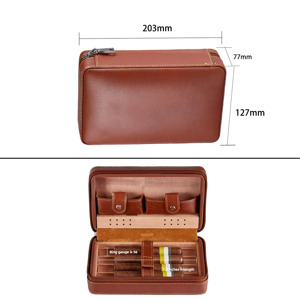 Missyou, коричневый кожаный дорожный деревянный увлажнитель для сигар, кедровый поднос, аксессуары для дома и офиса, подарок для мужчин