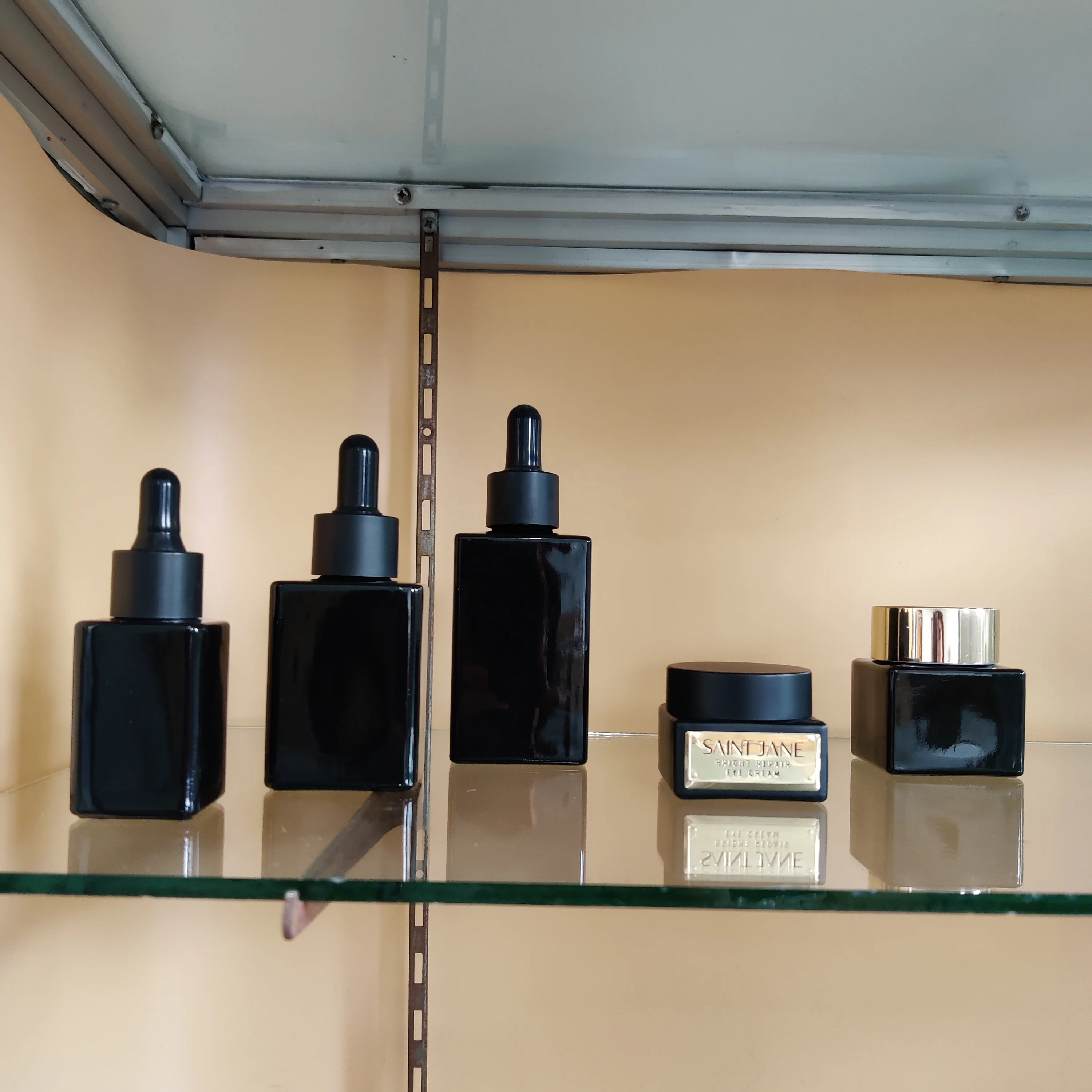 Navy Blue Empty Square Glass Bottle 5 Oz 16oz Square Glass Bottle 500ml Alcohol With Cork