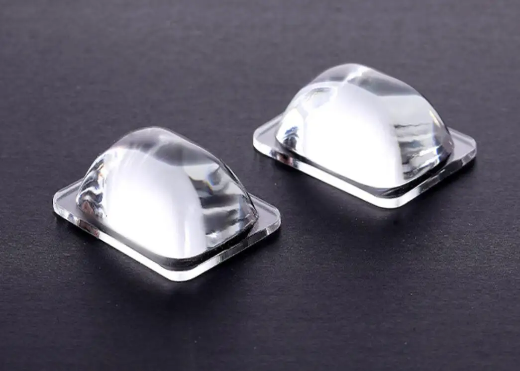 Rectangular lens 45mm wide 35mm factory direct supply LED car lamp lens high borosilicate optical convex glass