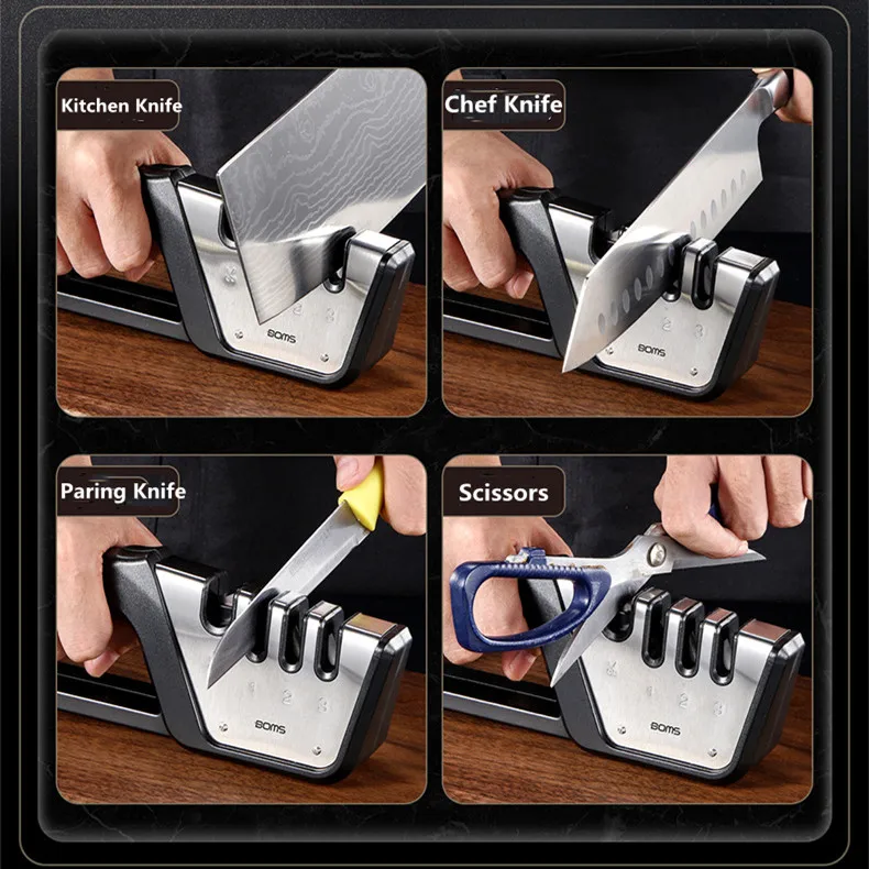 Kitchen Knife Sharpening Stone four-in-one Tungsten Diamond Ceramic Sharpener Tool