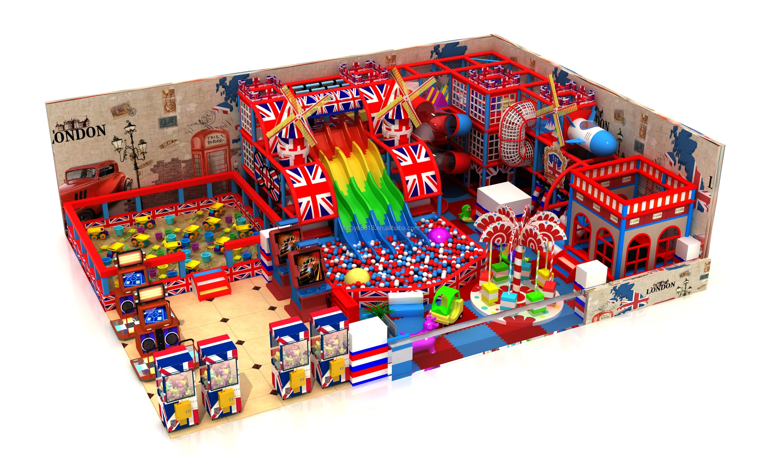 Kids indoor large playground indoor indoor tube slide playground