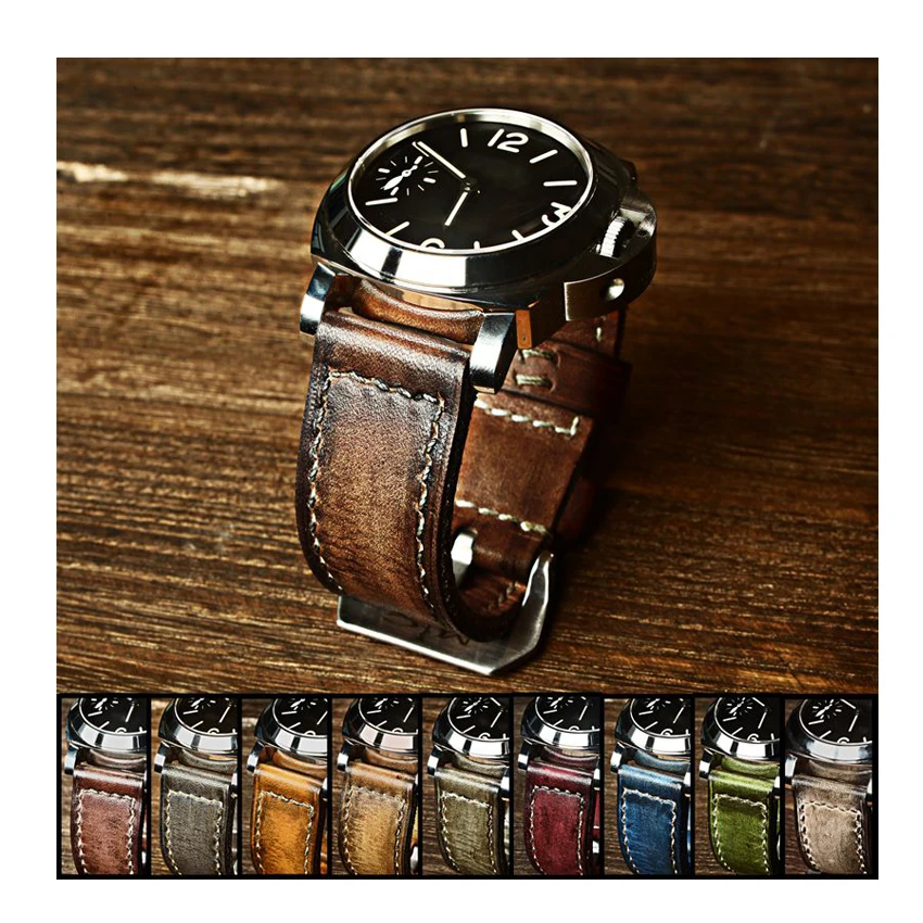 26mm,24 mm,22 mm,20mm, 18mm Personalized origin leather watch strap retro vintage custom leather watch bands