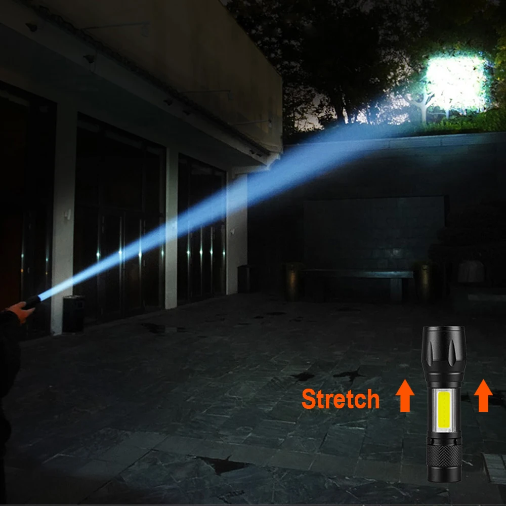 Harden Rechargeable Aluminum Alloy Small Led Torch USB Charge Mini COB LED Flashlight 400mAh Li-ion