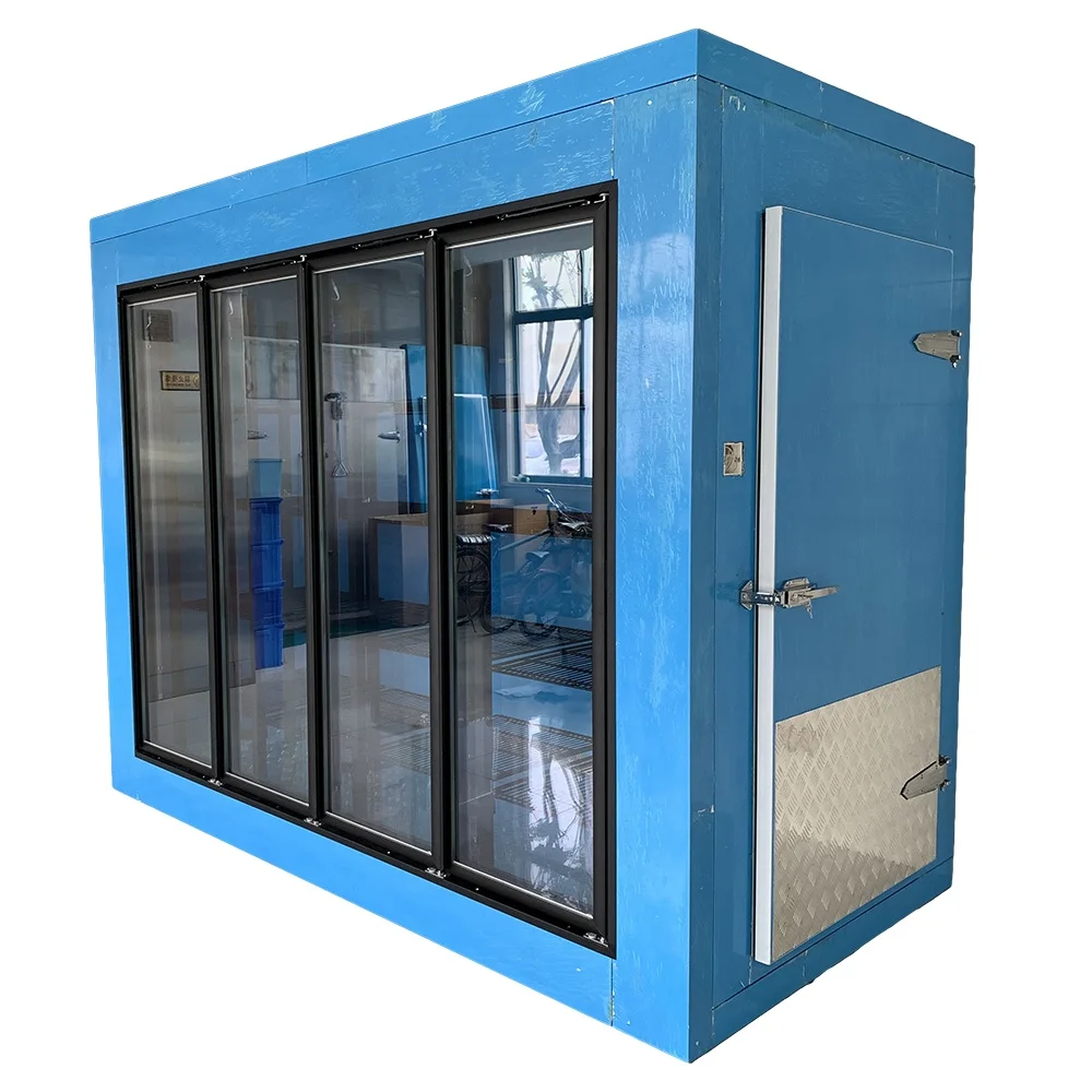 Walk-in Cooler Glass Door 4-Door model with LED and Shelf