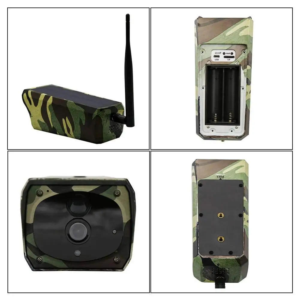IP66 Waterproof Security Trail ,with Night Vision Motion Activated Wildlife Hunting time Camouflage Solar Powered Camera
