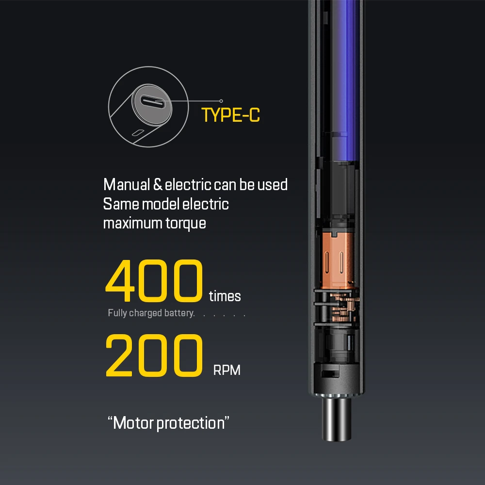 2023 New 58 In 1 Cordless Electric Screwdriver Set with 50Pcs Interchangeable S2 Steel Magnetic Bits for Xiaomi Phone Repairing