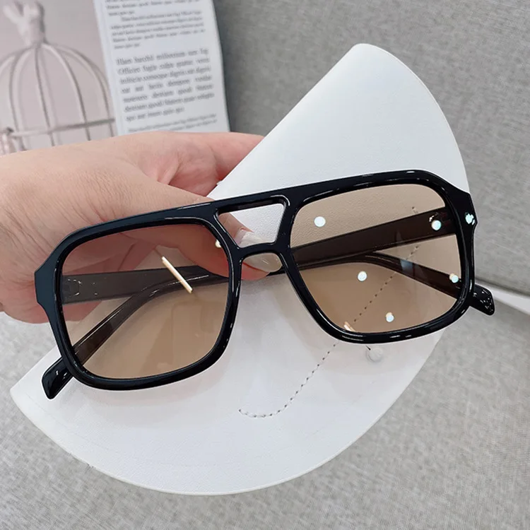 LMA 98062 Double Beam Square shades Retro Classic Men Sun glasses Designer Yellow Fashion Sunglasses UV400 Women 2024