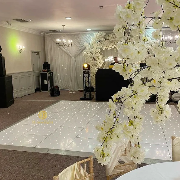 Wireless Magnetic Black White RGB LED Starlit Dance Floor For Wedding Stage Light