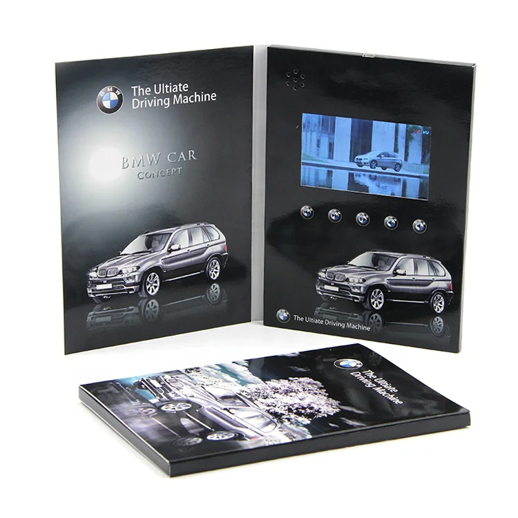 New inventions promotional products items paper art craft wholesale lcd greeting card player module bulk video brochure