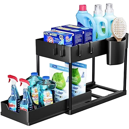 K&B Kitchen Under Sink Bathroom Simple Shelf Pullout Organizer Multifunctional Storage Shelf kitchen storage rack
