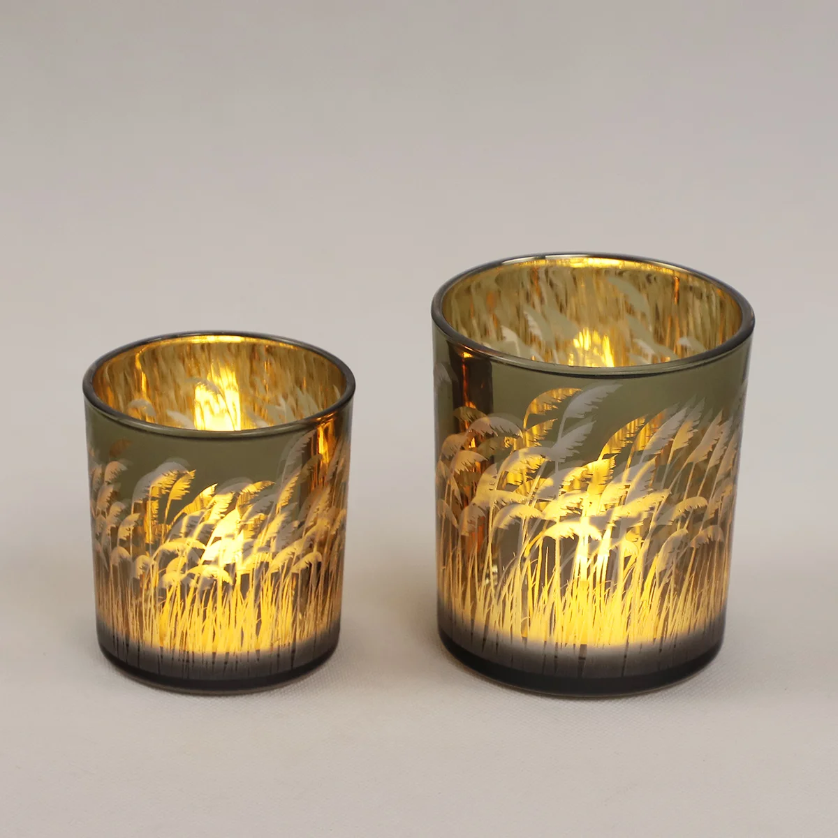 hand painted frosted glass candle jar for candles handmade romantic led candle lamps holder for home