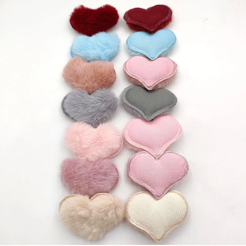 Factory Wholesale Custom 3D Mini Heart Shaped Furball Plush Personal DIY Garment Accessories For Women