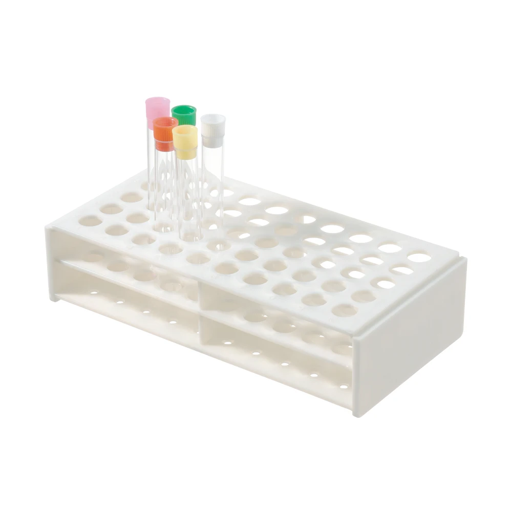 Laboratory White 13Mm*50 Holes Test Tube Collection Rack 50-Well Plastic Test Tube Holders