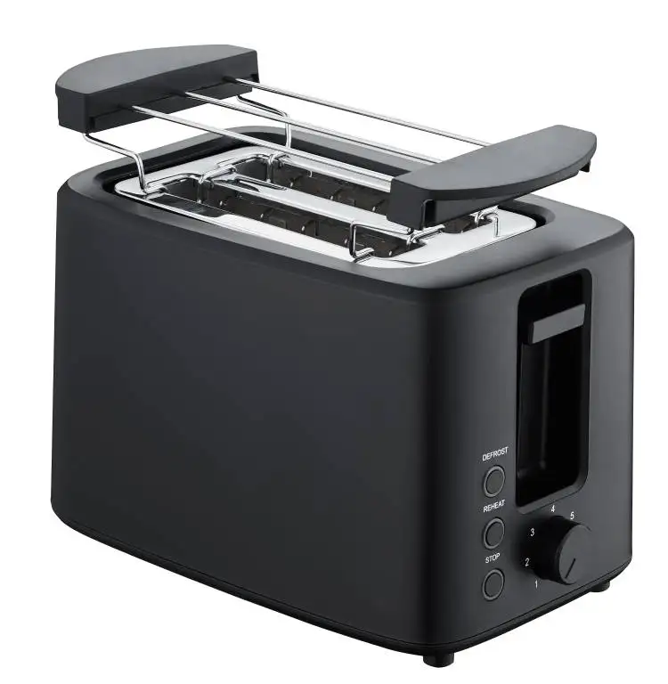 Easy Use Kitchen Bread Toaster Maker Multifunction Defrost Reheat Cancel 2 Slice Toaster With Bun Warmer