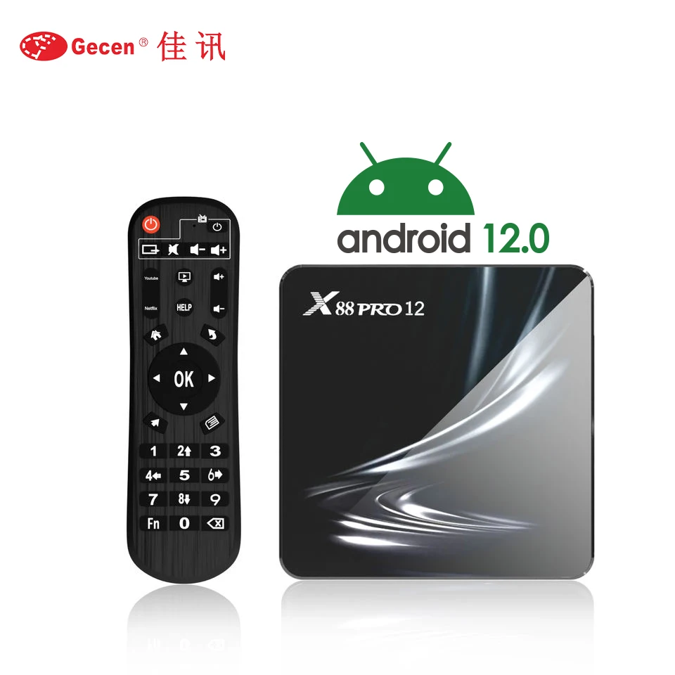 Smart RK3318 Quad Core 100M Ethernet Android 12 BT5.0 X88 Pro 12 high speed Set-top Box 4K HDR High Performance