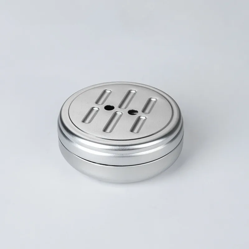 Custom Logo Round Metal Tin Jar Soap Box Holder Aluminum Travel Soap Box Small Bar Soap Container with Lid