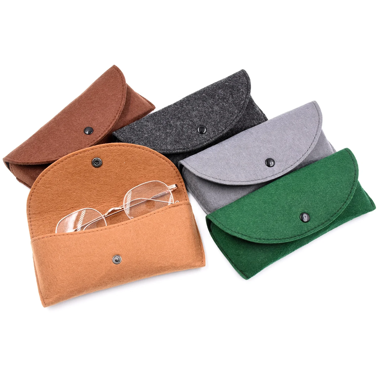 Bestpackaging wool felt glasses case felt sunglasses case custom  felt eyeglass case pouch with logo