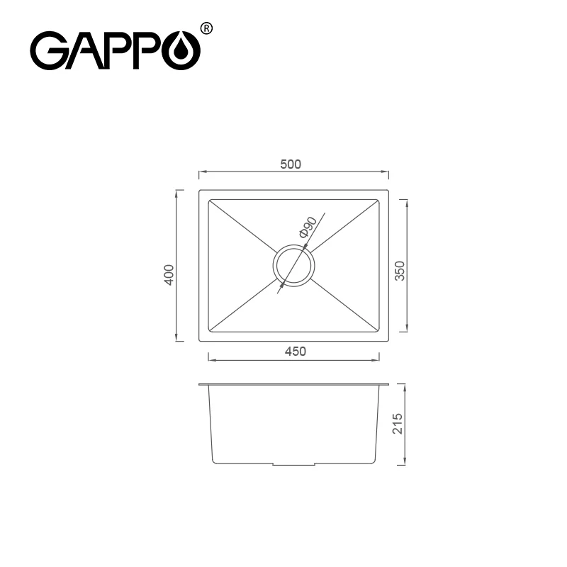 Cheap kitchen corner sink 304 stainless steel single bowl apron kitchen sink GS5040