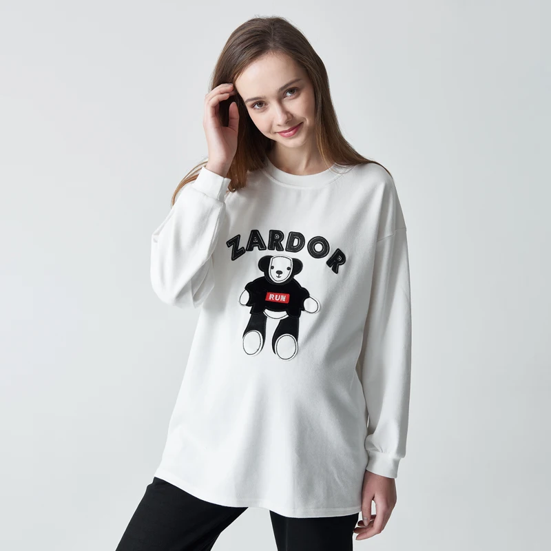  Autumn Long Sleeves Round Neck Causal Maternity Clothes Women Pregnancy