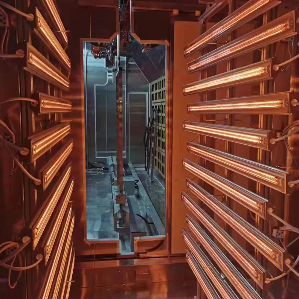 Medium wave ir quartz heater with gold-plating carbon fiber infrared heating lamp for paint