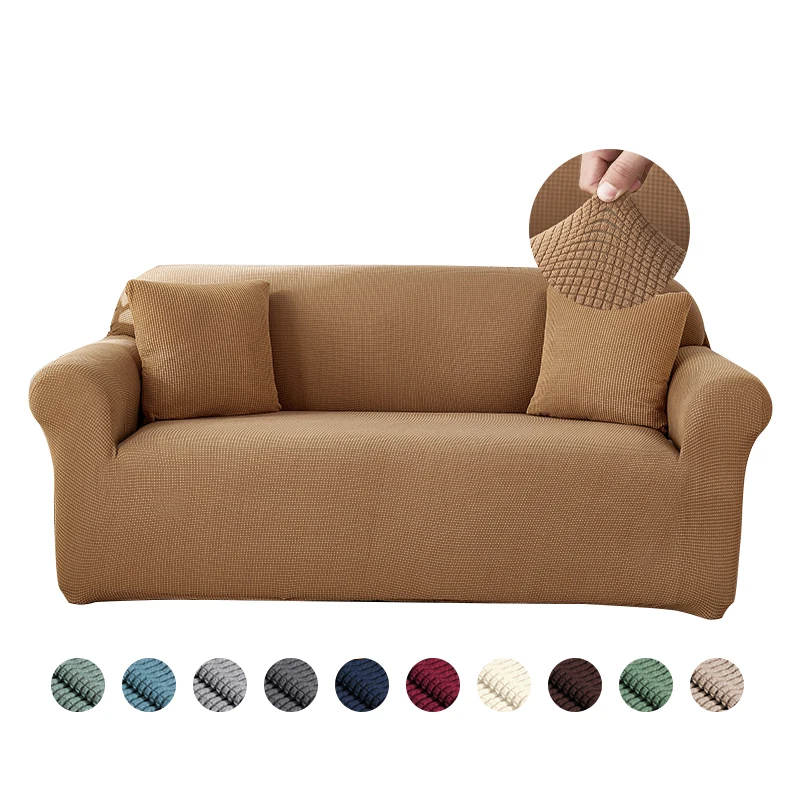 Grey  Sofa Cover for 3 2 1 seater couches Plain Slipcover Furniture Protector  Polar Fleece  Polyester Spandex Jacquard