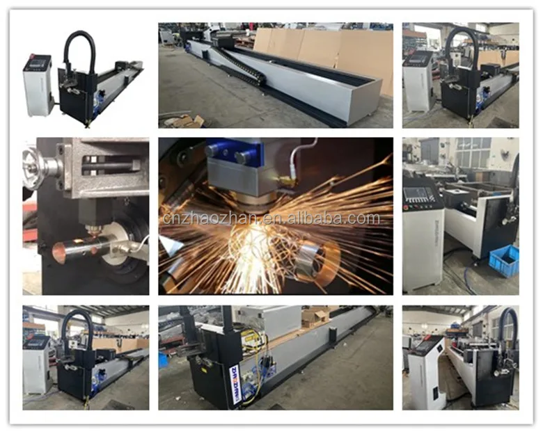 zhaozhan 1.5KW 2KW Circular Section Round Square Rectangular Tubes Stainless Metal Laser Fibre Lazer Cutting Machine