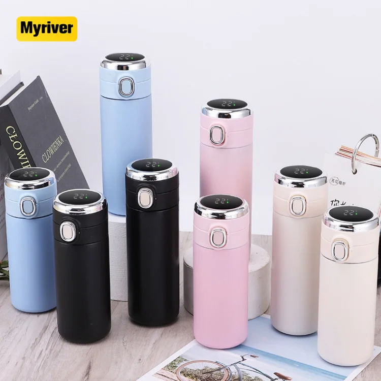 Myriver Travel Drinkware Bottle Led Display 304 Stainless Steel Double Walled Drink Flask Return Gifts For House Warming Indian