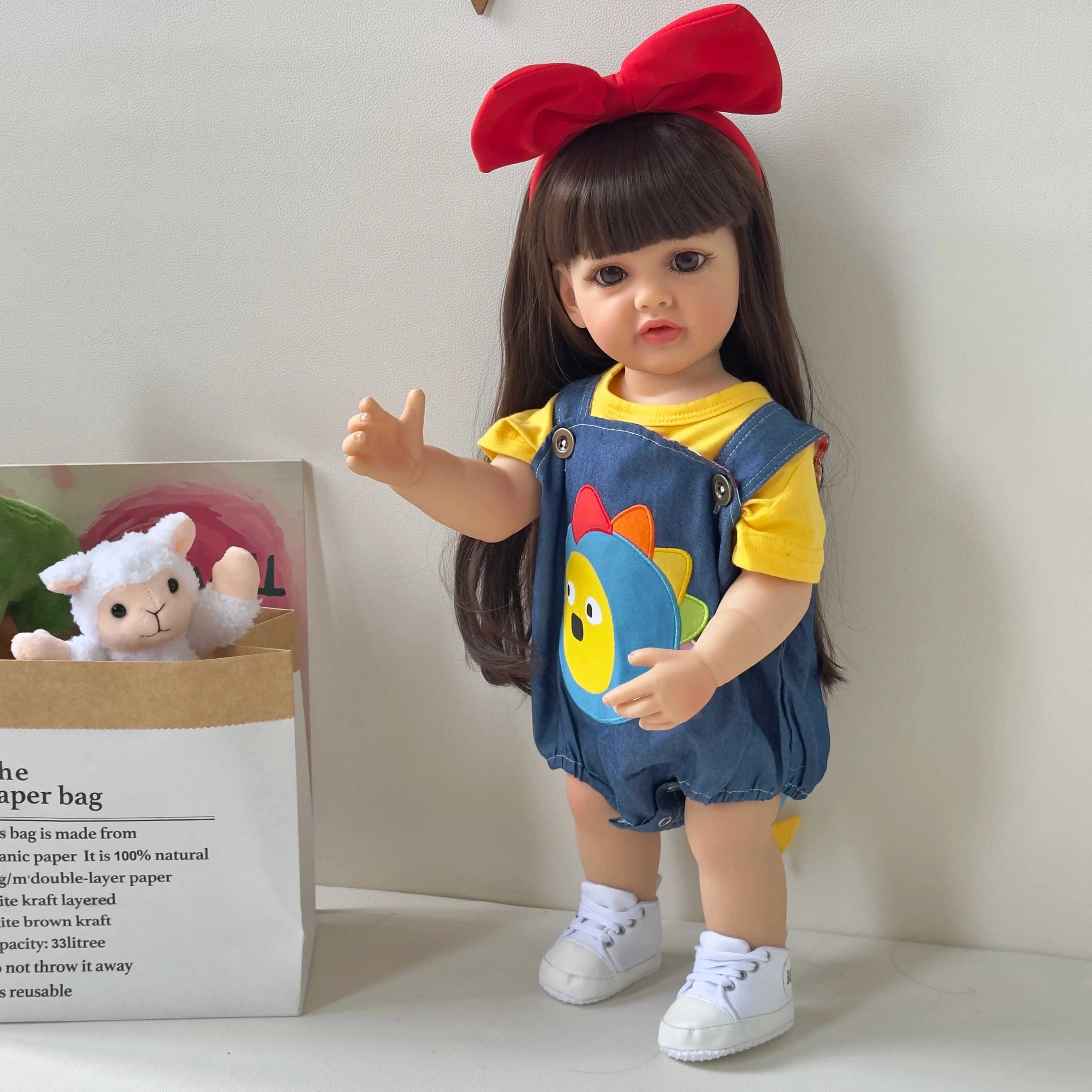 22inch Full Body Betty Newborn Soft Silicone Vinyl Reborn Toddler Princess Lifelike Real Baby dolls for girls