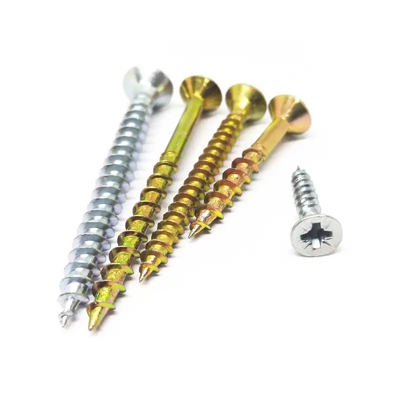 chipboard screw 4x28mm CSK head zinc plated anti-slip self-tapping screws for MDF furniture