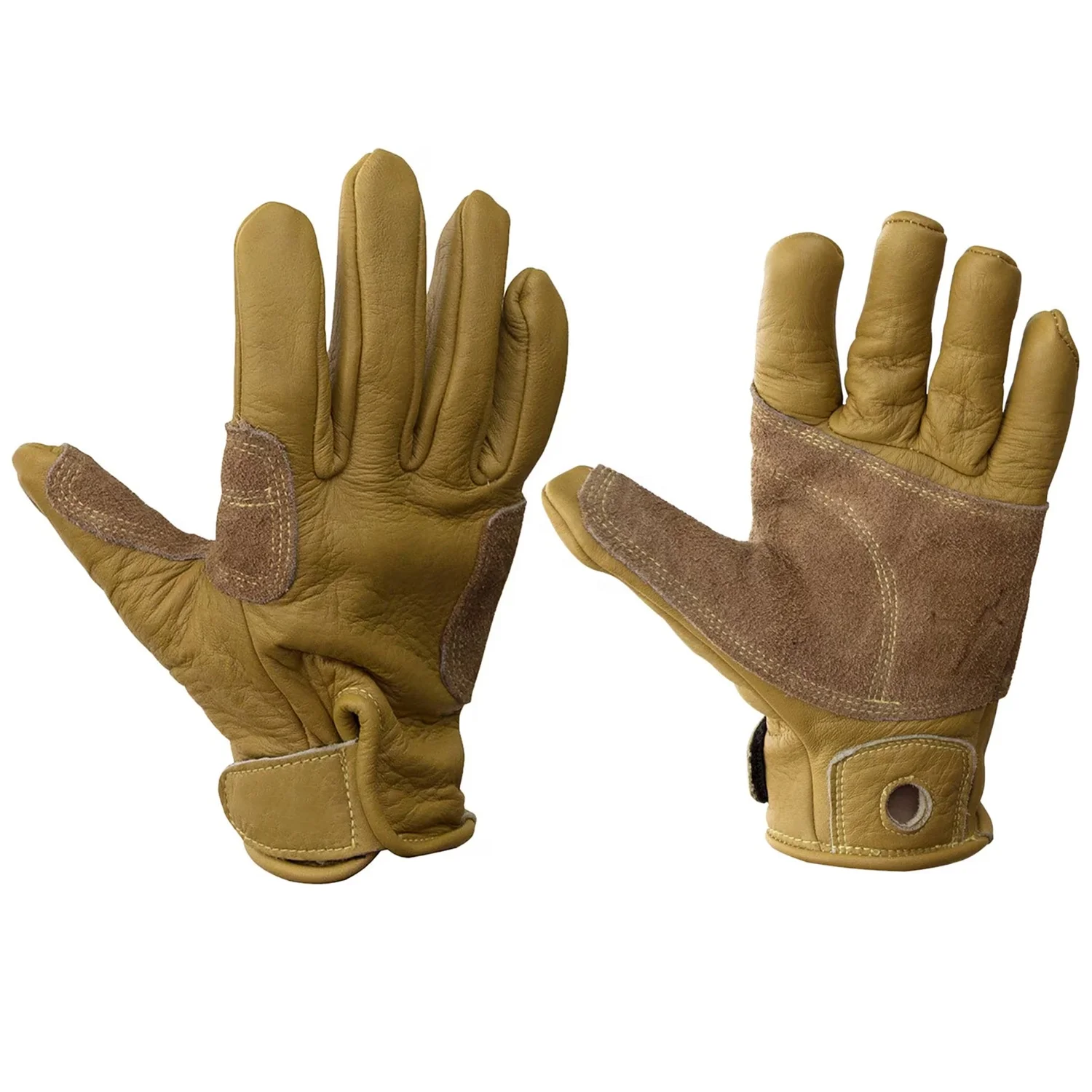 Popular Sale Waterproof Full Fingers Protection Rappelling Gloves Durable Soft Cowhide Leather Climbing Rope Gloves