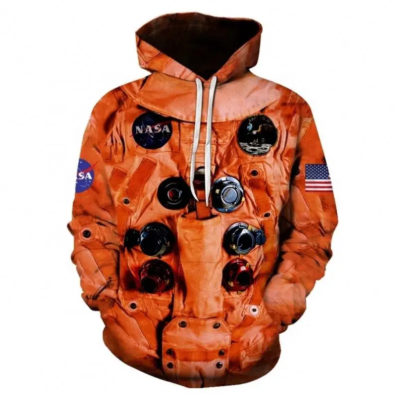 2021 Hot Sale Armstrong Spacesuit 3D Digital Print Hooded Sweatshirts Long Sleeve Streetwear T-Shirt Loose Drawstring Hoodies