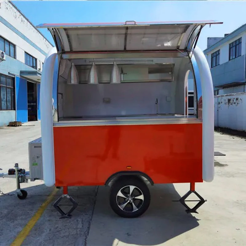 Small Horse Box Sandwich Food Truck Elliptical Hot Dog Mobile Food Trailer Custom Design COffee Beverages Food Cart