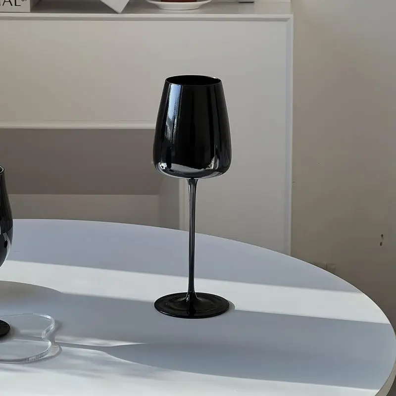 Wedding Tall Custom Logo Holiday Black Glass Wine Glasses Cups