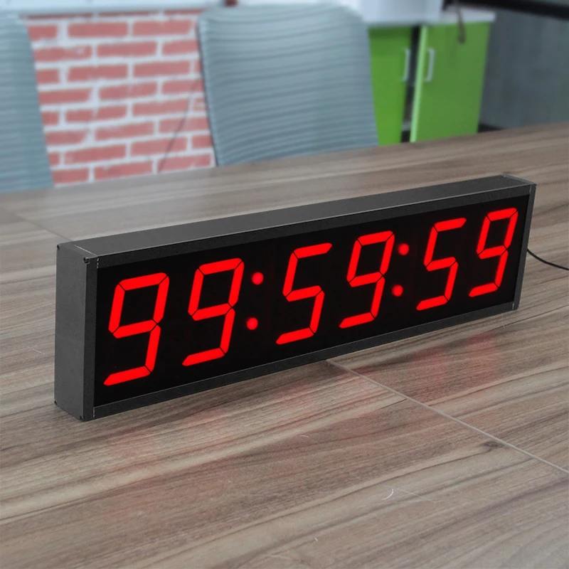 CP0209 Large Game Clock Red LED Display Digital Chrono Stopwatch Timer with Start Stop Button