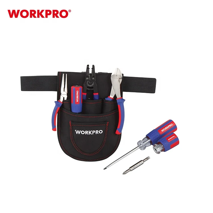 Набор электрических инструментов WORKPRO 3 шт. с мешочком для резки проволоки, плоскогубцы с длинным носом, набор инструментов электрика с сумкой для хранения