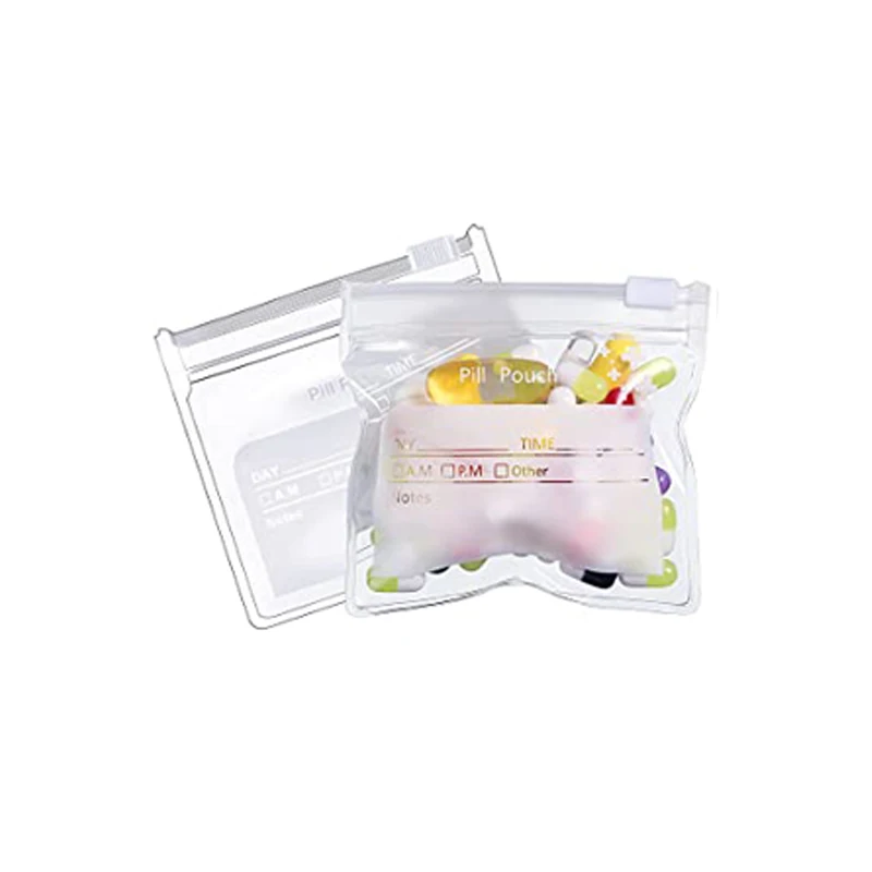 Custom Logo Self-Sealingno Smell Ldpe Plastic Reclosable Medication Storage Pills  Zip Lock Packaging Bags Pouch
